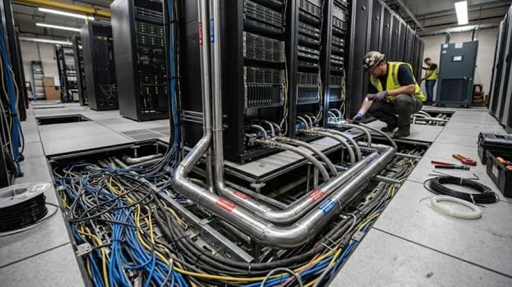 Data-center liquid-cooling infrastructure installation
